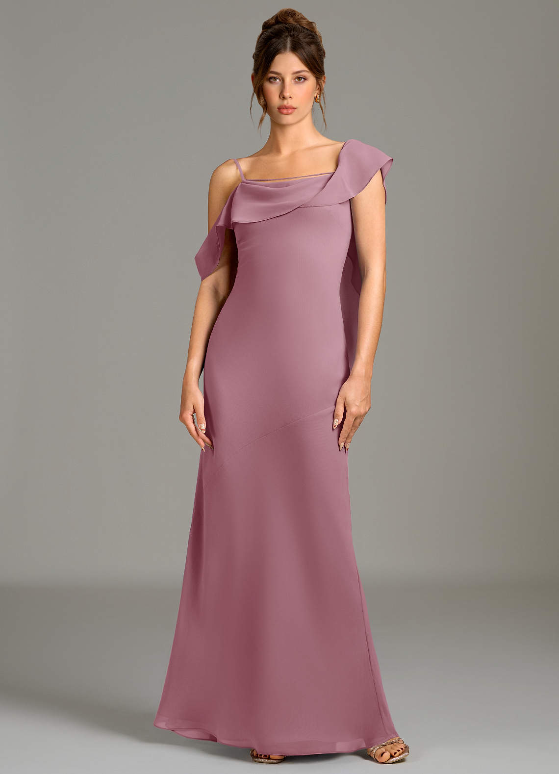 mauve mermaid bridesmaid dresses Mermaid Mauve Off The Shoulder Dress
