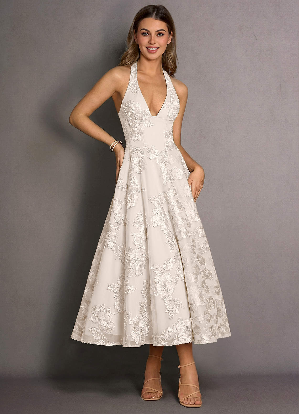 Isabeau Cloud White Maxi Dress | Azazie