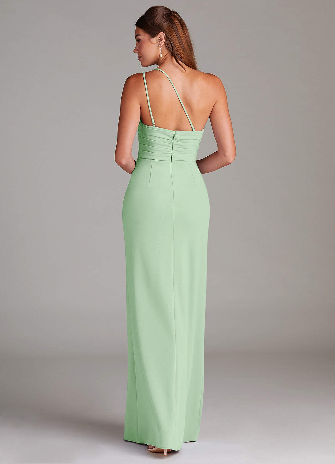 Azazie Eren Dusty Sage Stretch Crepe Bridesmaid Dresses | Azazie