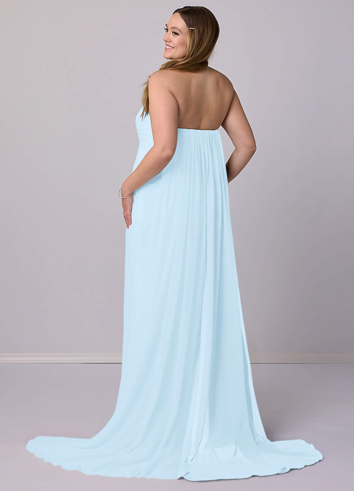 Barbie ♥ Azazie Bridesmaid Dresses Mermaid Strapless Chiffon Court Train Dress image8