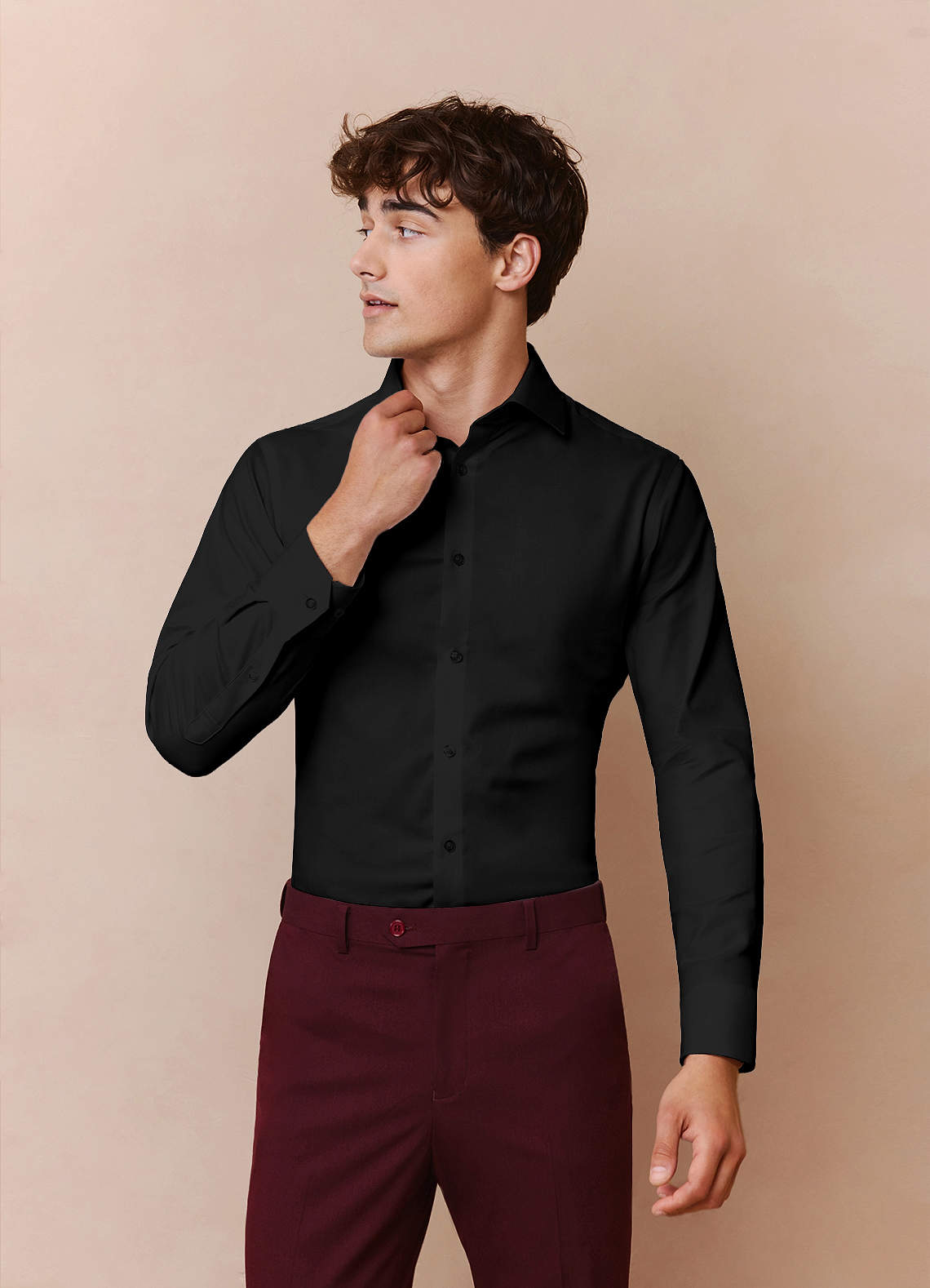 Azazie Black 100% Cotton Non-Iron Dress Shirt Size Large Azazie Black 100% Cotton Non-Iron Dress Shirt Size Large
