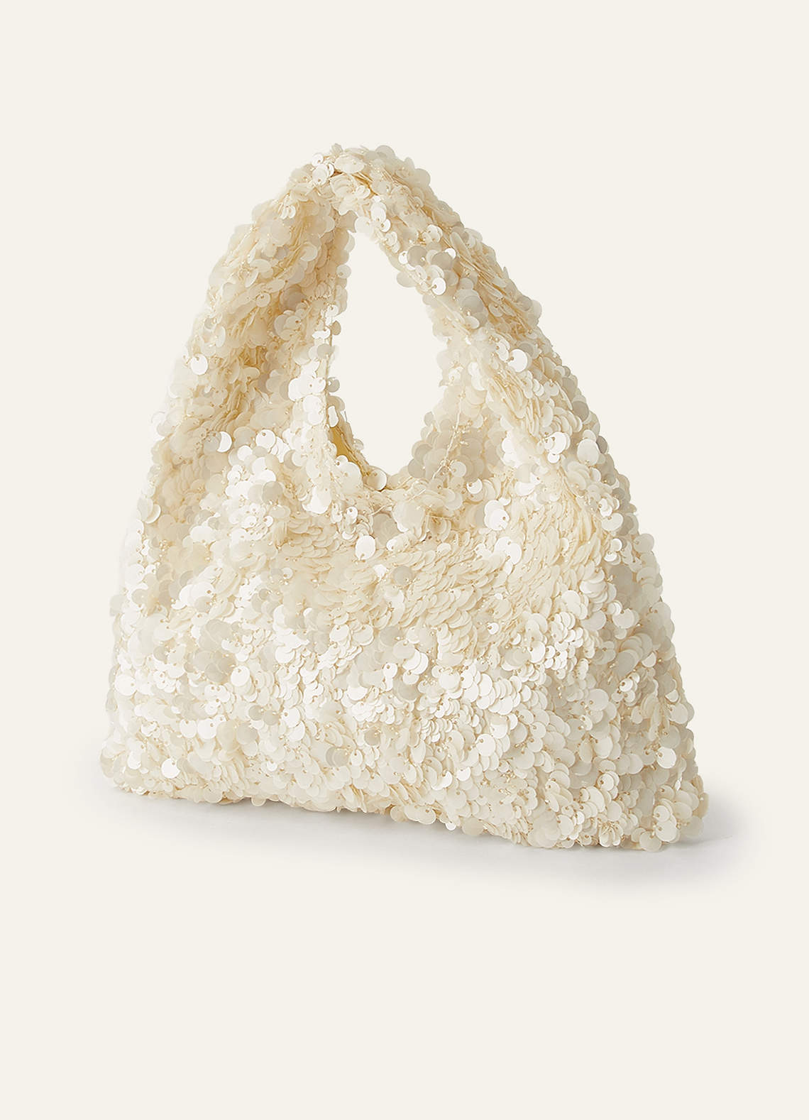 front Paillettenbesetzte Hobo-Tasche mit abnehmbarem Kettenriemen
