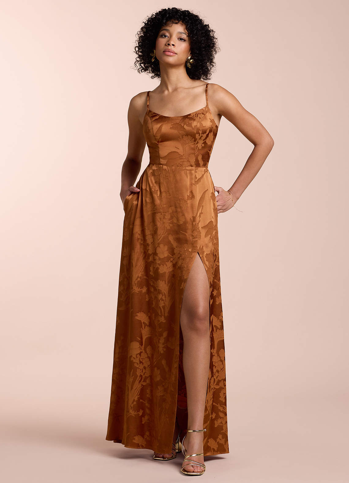 Abigail Caramel Maxi Dress image1
