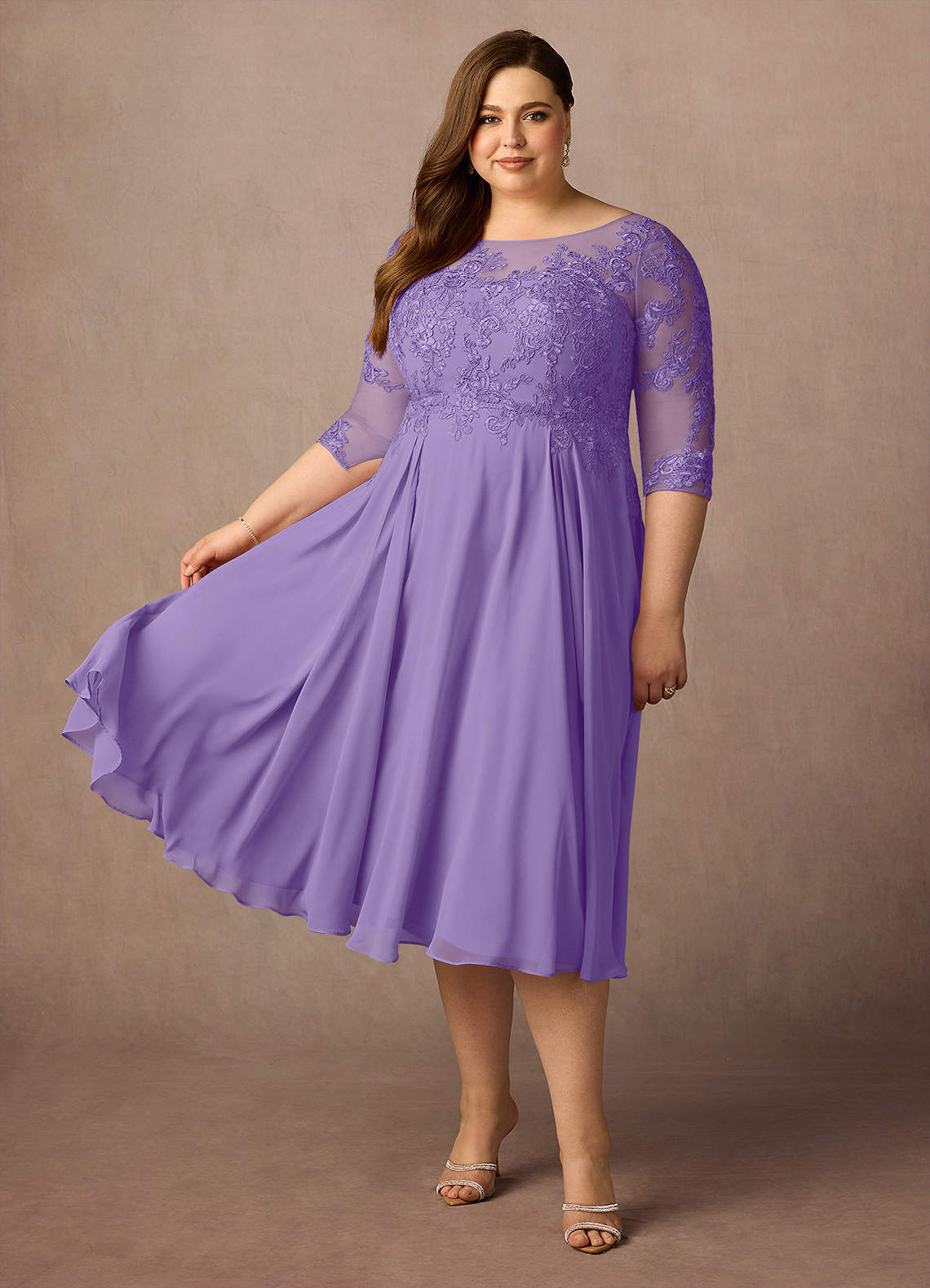 Azazie Marge Mother of the Bride Dresses Tahiti A-Line Scoop Lace Chiffon Dress image7