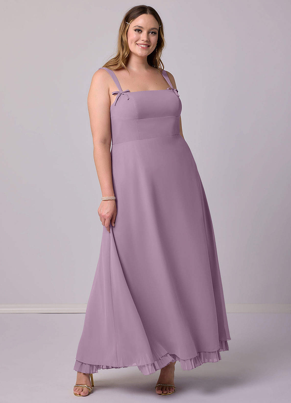 Barbie ♥ Azazie Bridesmaid Dresses Wisteria A-Line Pleated Chiffon Dress image7