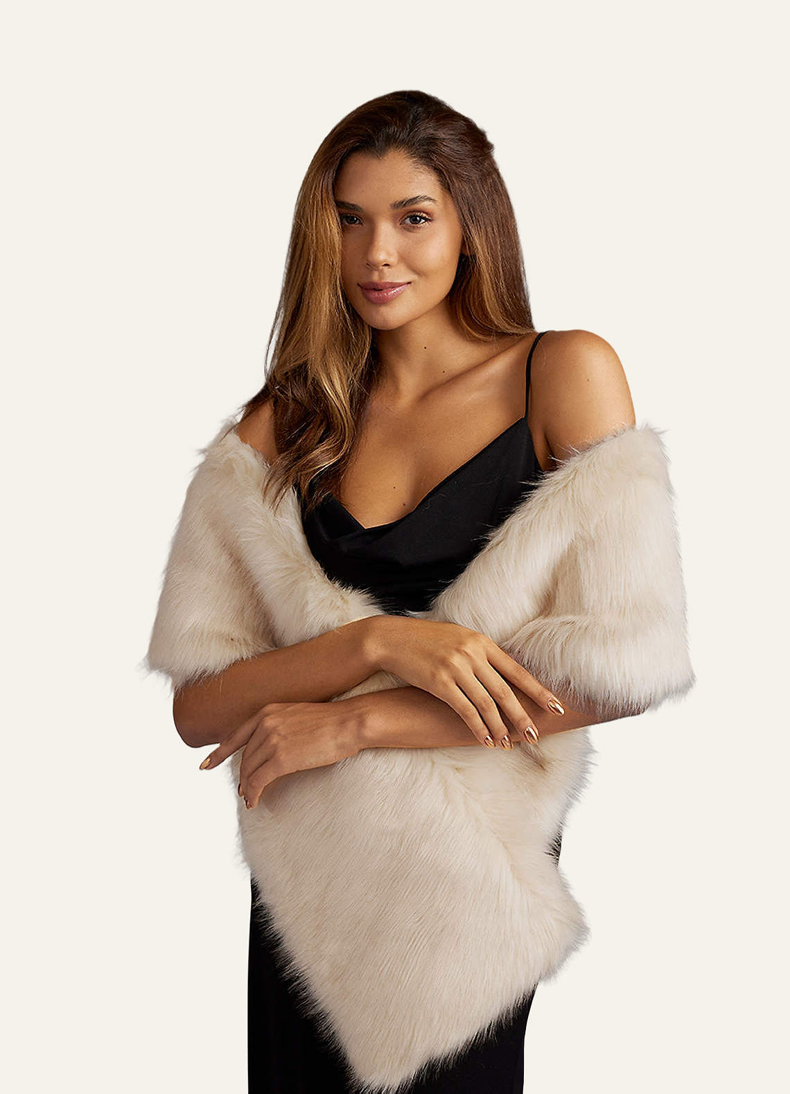front Faux Fur Scarf Stoles Wraps