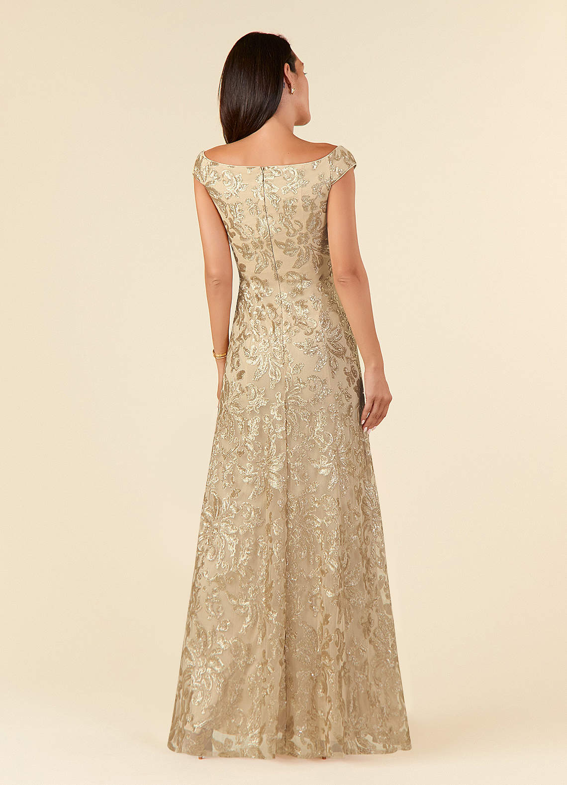 Champagne gold lace dress best sale