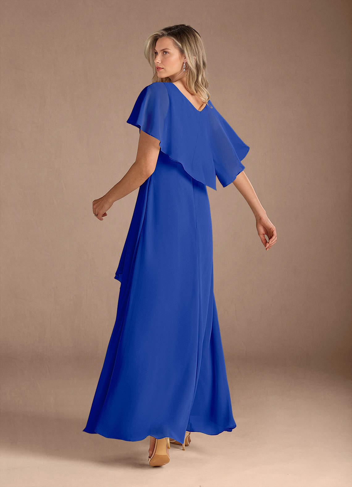 eliza blue dress Invisible String Cowl Plunge Backless Maxi Dress | Light Blue | Womens