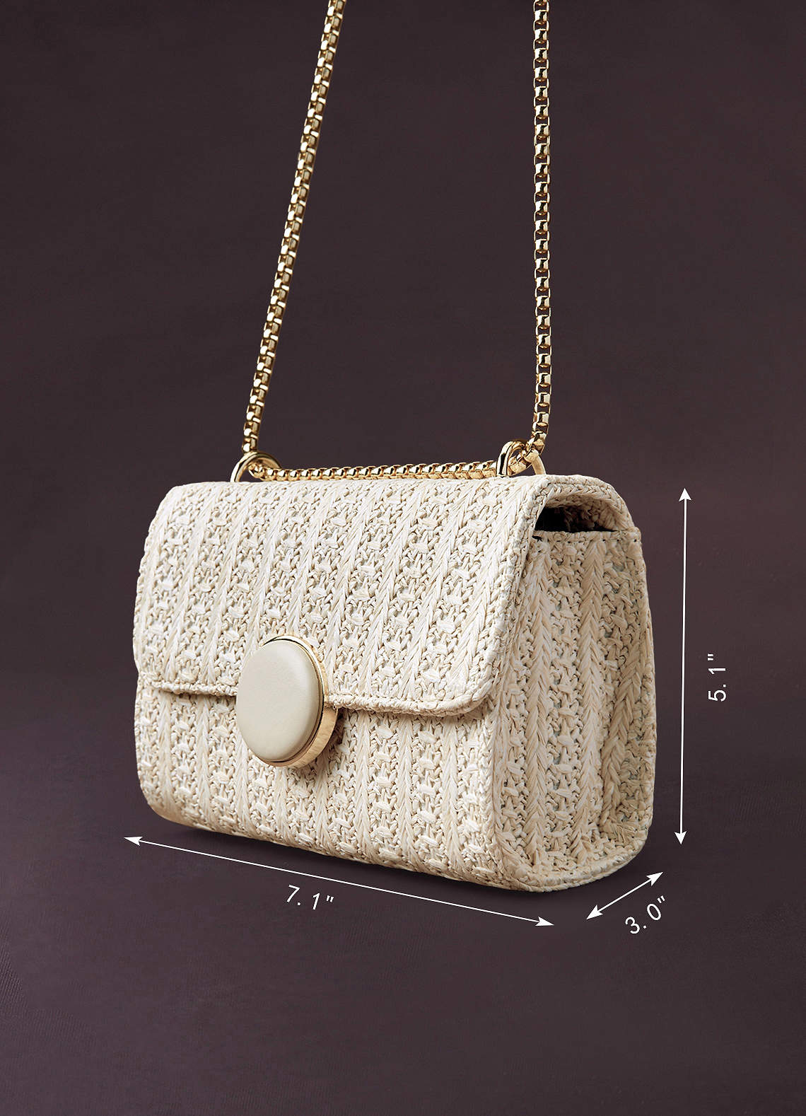 White Alabaster Straw Weaving Crossbody Bag Bags Azazie