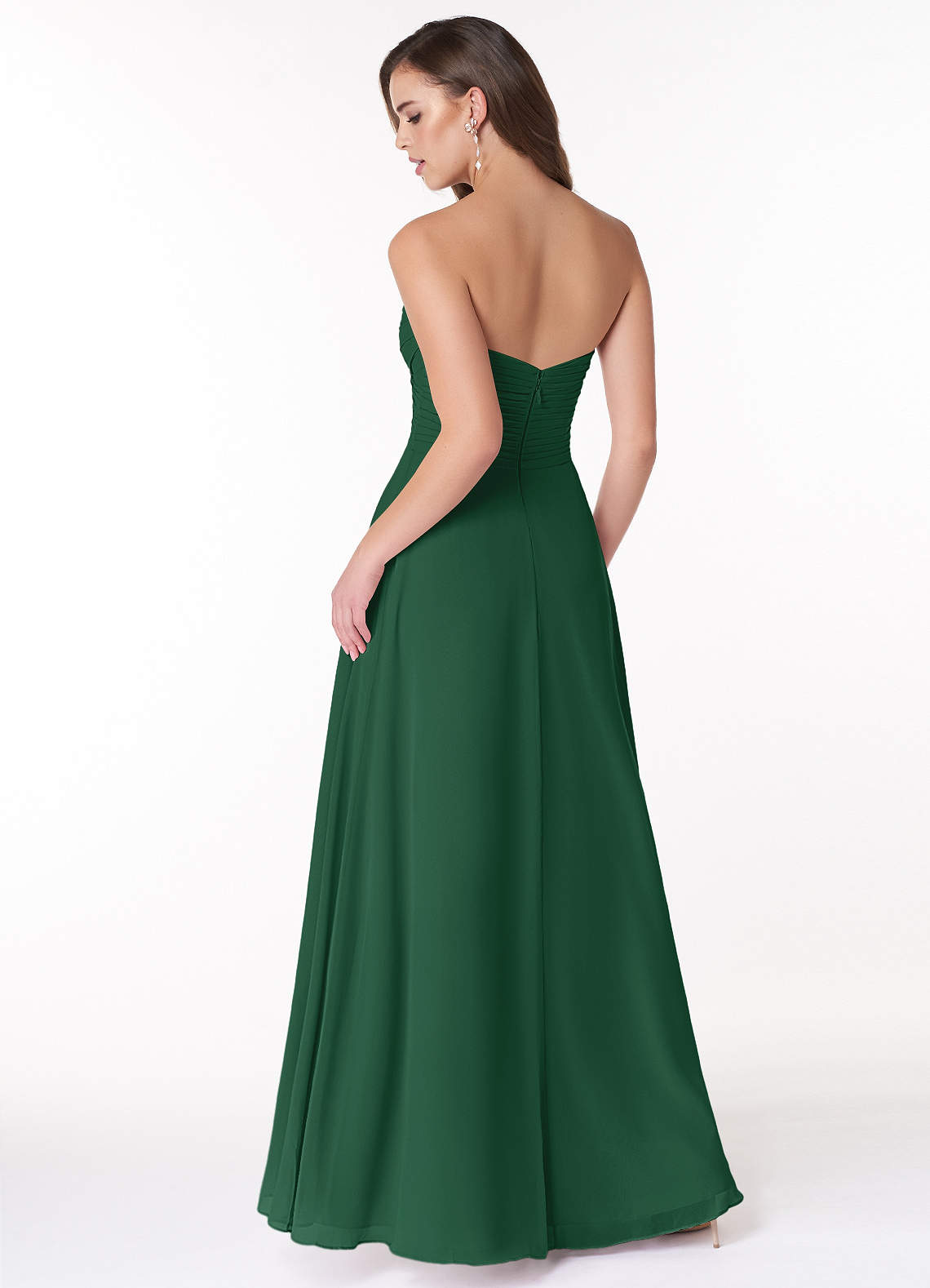 Azazie Arabella Allure Ready to Ship Dark Green Chiffon Bridesmaid Dresses  | Azazie