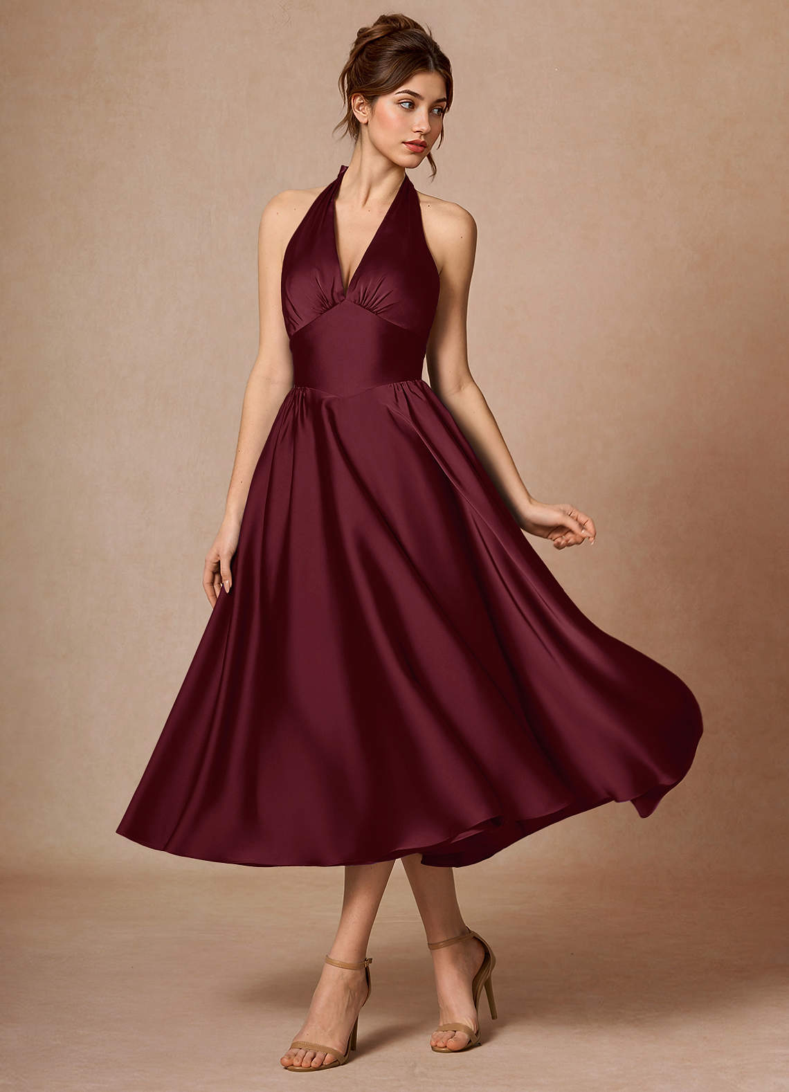 Dominique Wine Midi Dress image5