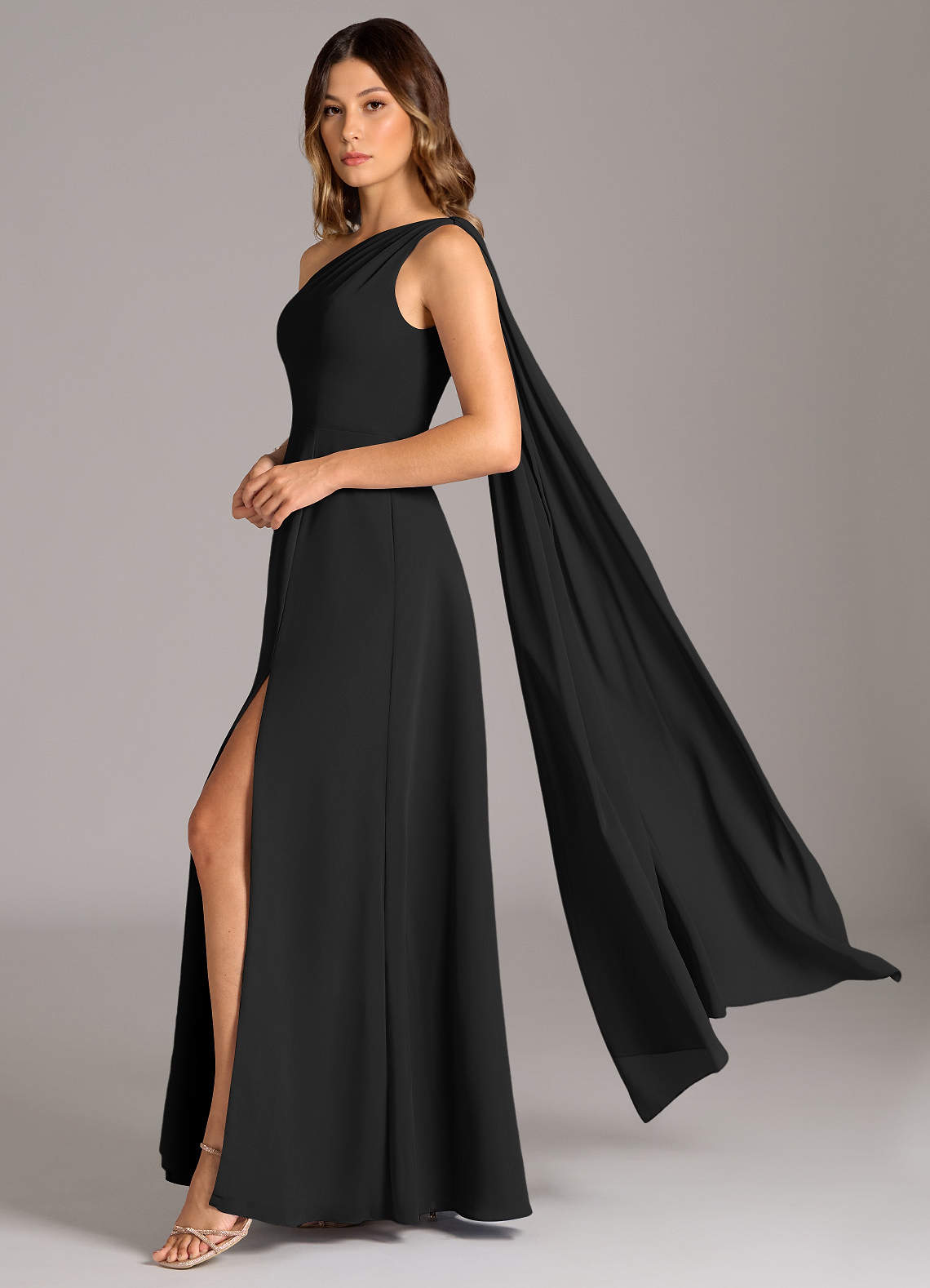 Azazie Tella Black Chiffon Bridesmaid Dresses | Azazie Azazie Tella Black Chiffon Bridesmaid Dresses | Azazie