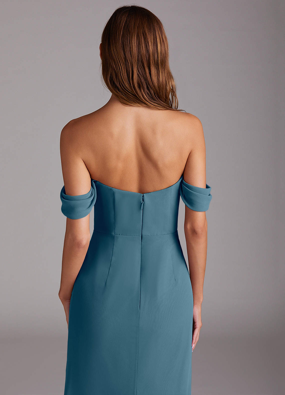 Azazie Saige Bridesmaid Dresses Bermuda A-Line Off the Shoulder Chiffon Convertible Dress image5