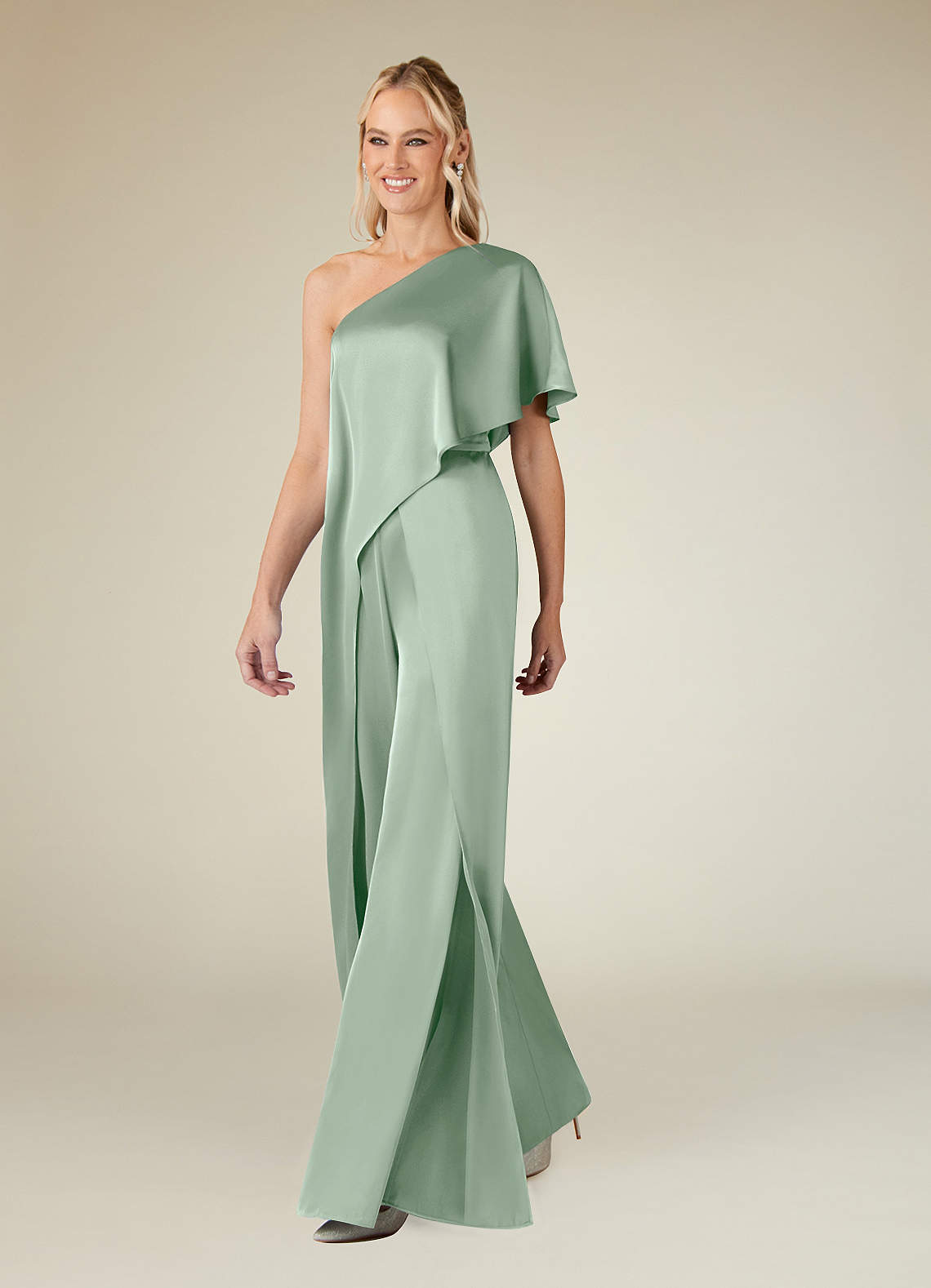 Azazie Hagretta vestidos de madre de la novia Vestido de Agave de Satén Elástico de Mono/Traje de pantalón image3