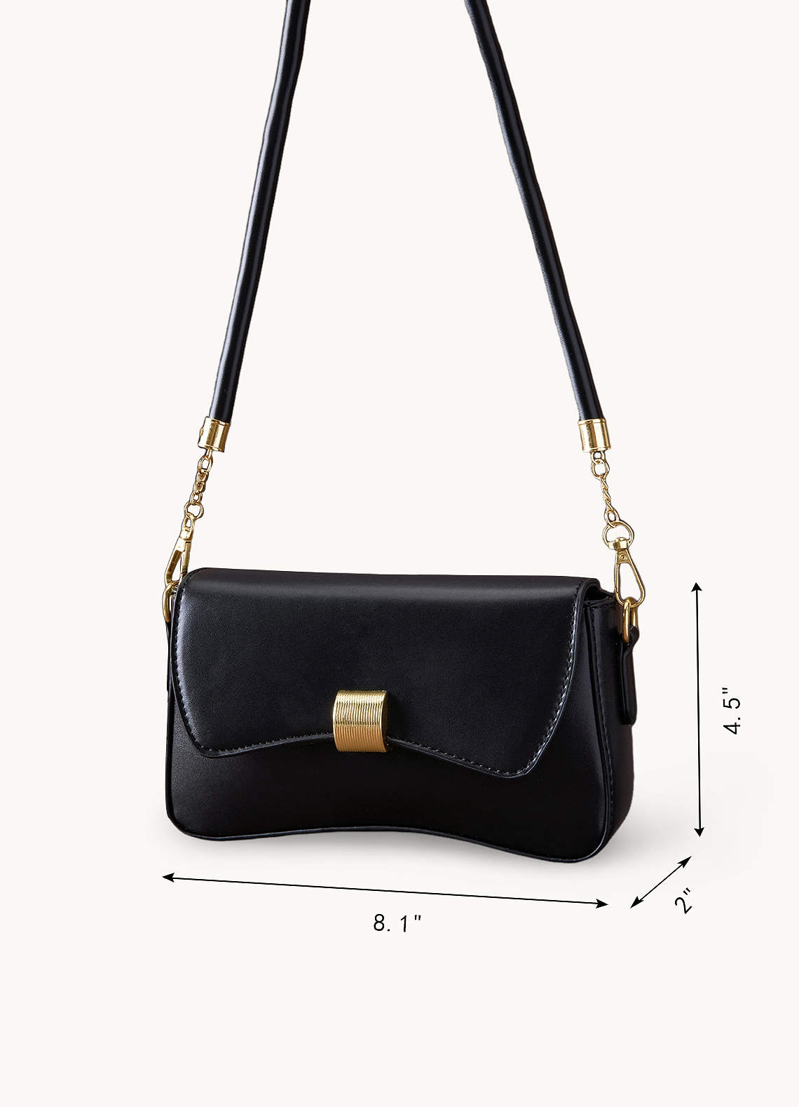 front Chic Solid Color Underarm Bag