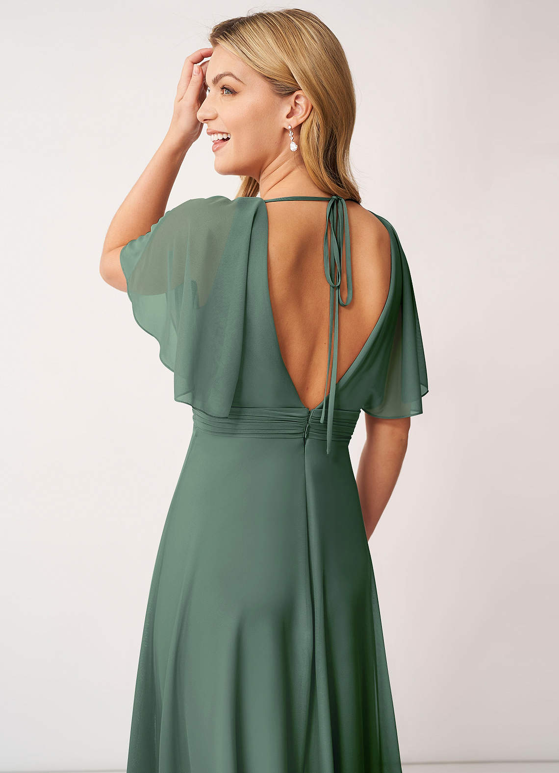 Kleid Eukalyptus Grun Lang
