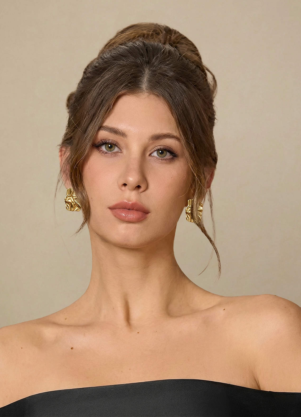 front 18K Gold Plated Stainless Steel Geometric Earrings