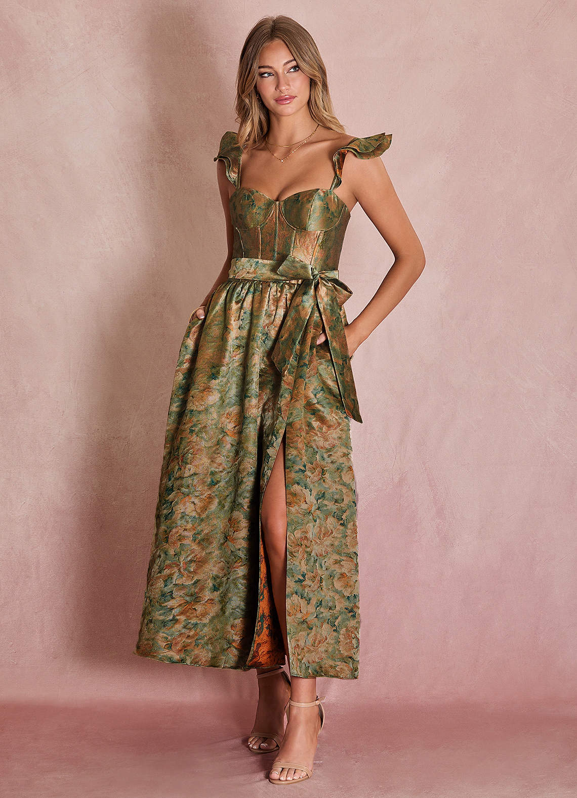 Celine Vintage Teal Maxi Dress Azazie CA