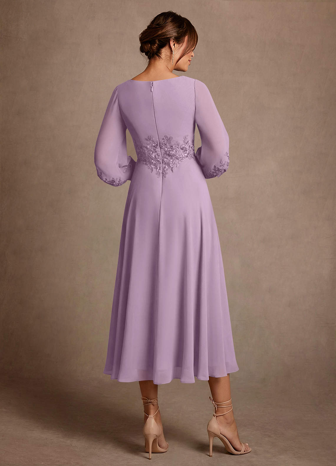 Azazie Ana Mother of the Bride Dresses Wisteria A-Line Lace Chiffon Dress image2