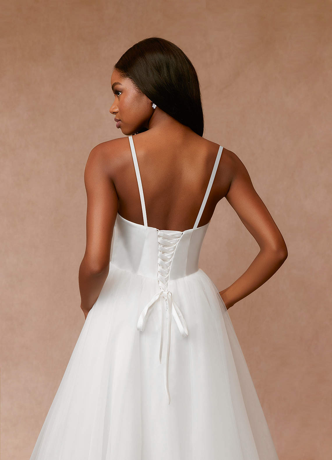 Azazie Gelsey Wedding Dresses Diamond White A-Line Sweetheart Neckline Tulle Dress image6
