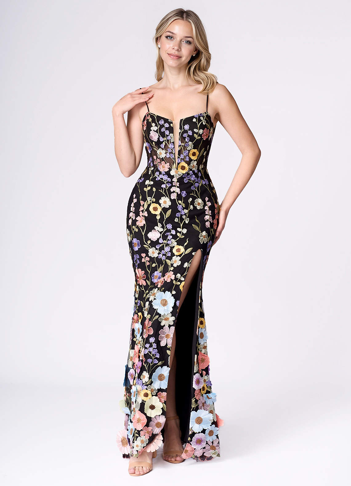 Kleid Elowen Schwarz und Mehrfarbig image1