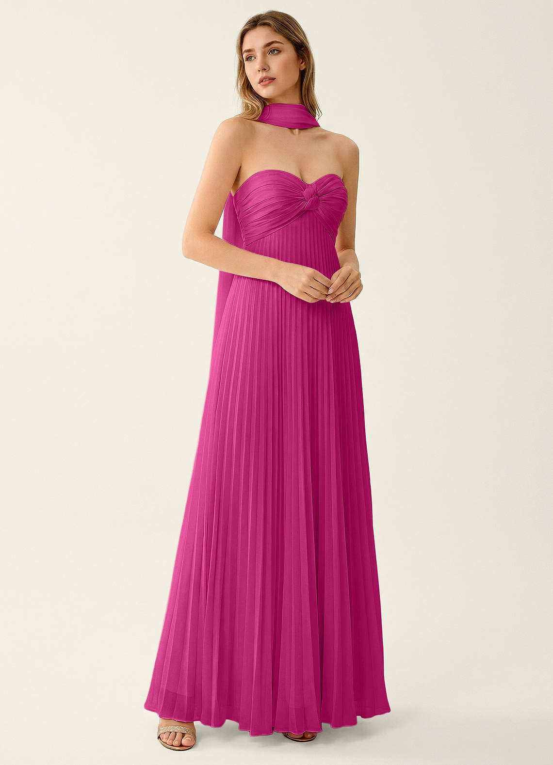hot pink chiffon dresses boohoo Women's Chiffon Cut Out Maxi Dress in Bright Pink