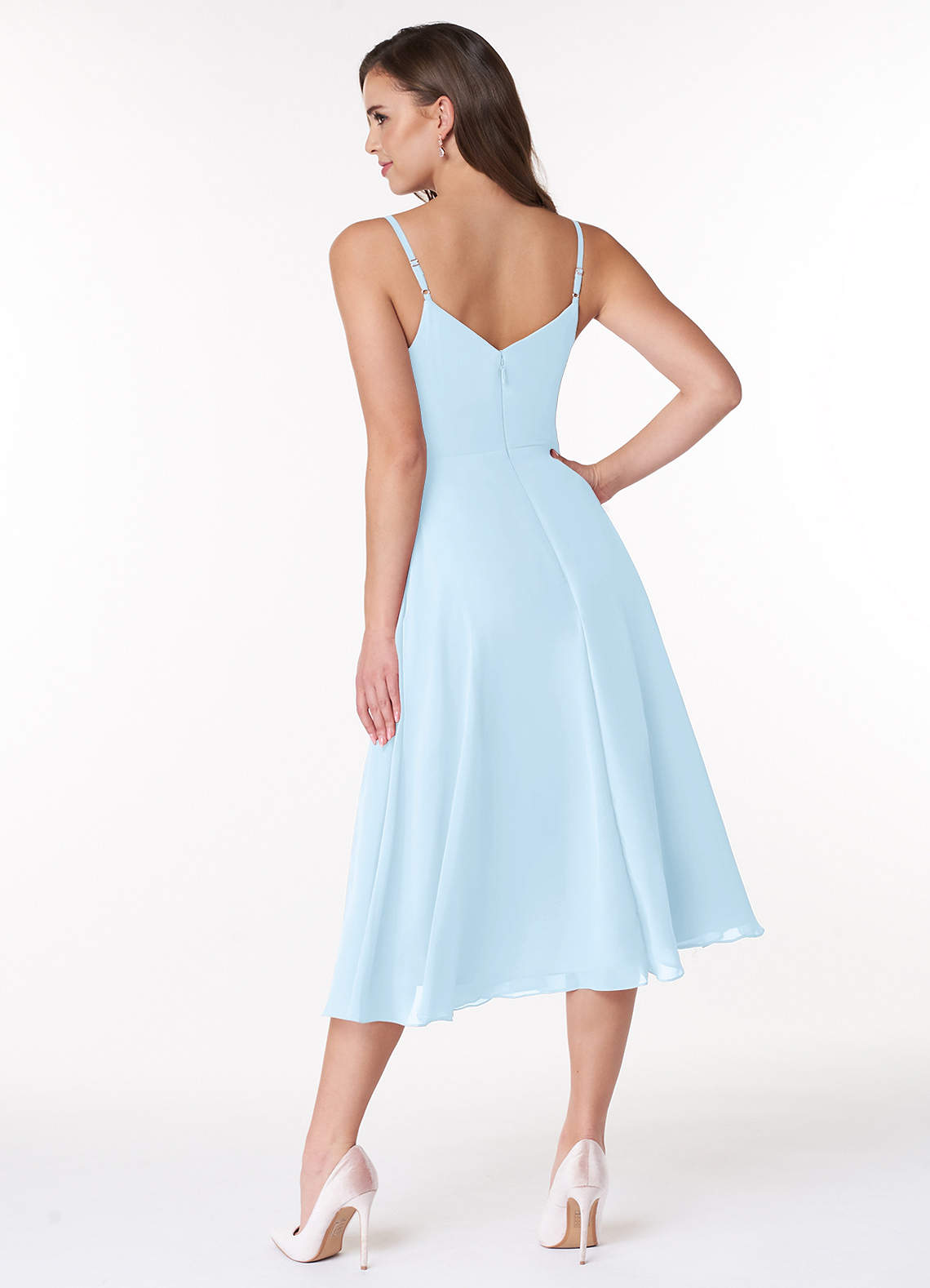 Azazie Clarissa Ready to Ship Sky Blue Chiffon Bridesmaid Dresses | Azazie