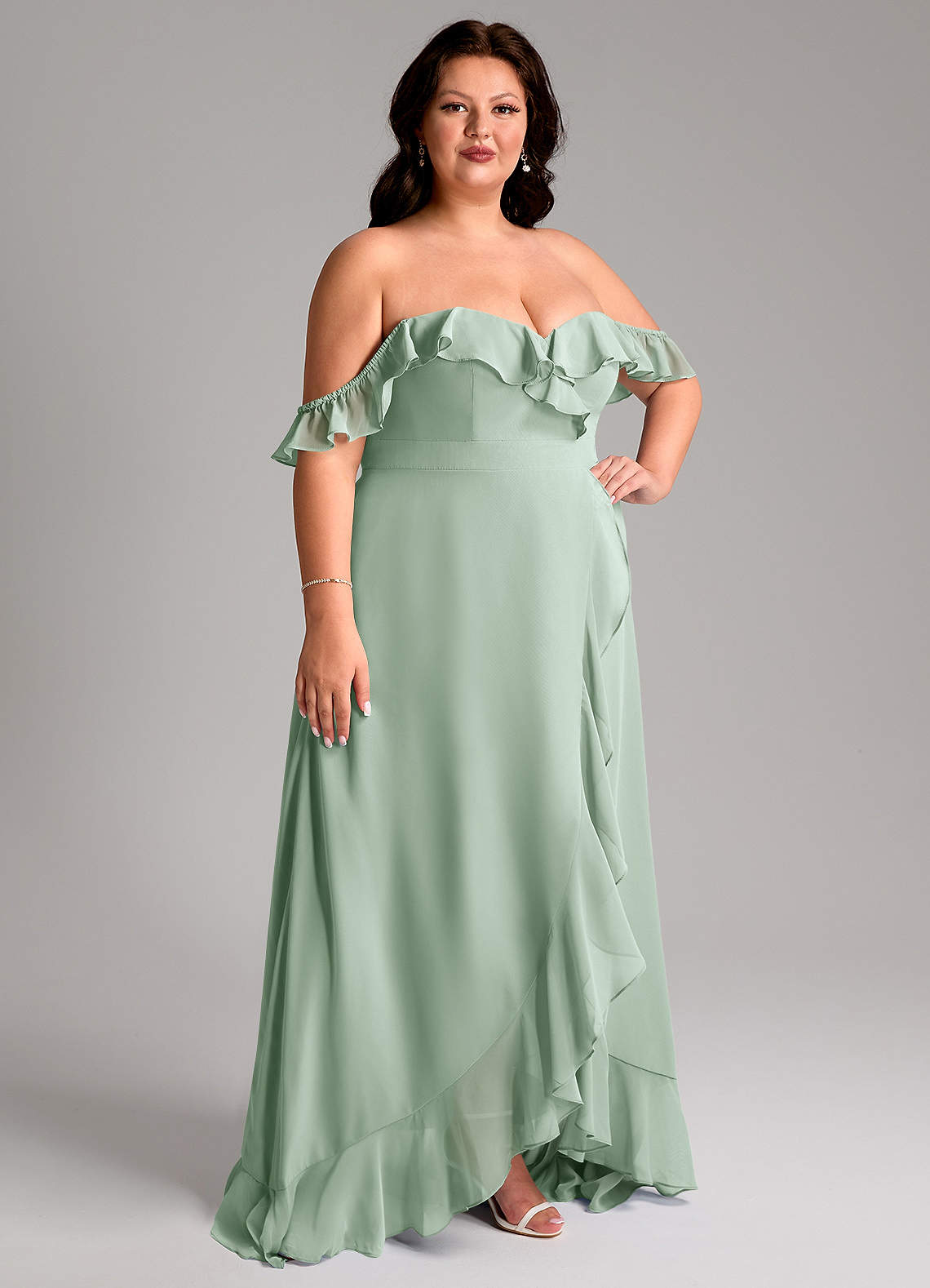 Azazie Lyra Agave Chiffon Bridesmaid Dresses | Azazie