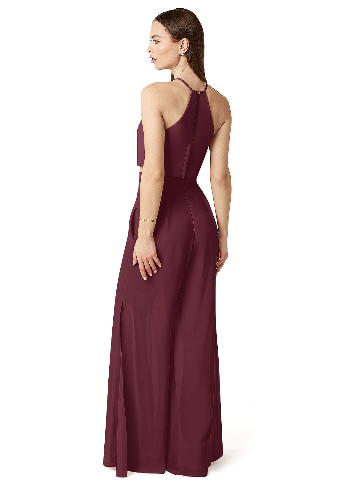 Azazie Kenzi Jumpsuit Cabernet Chiffon Bridesmaid Dresses | Azazie