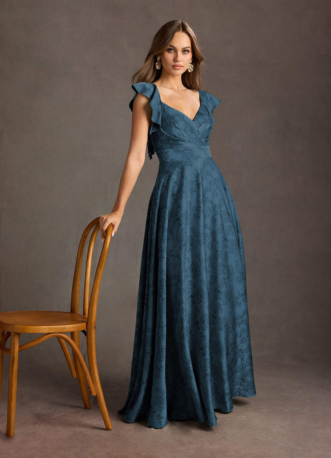 Leilani Navy Black Maxi Dress | Azazie