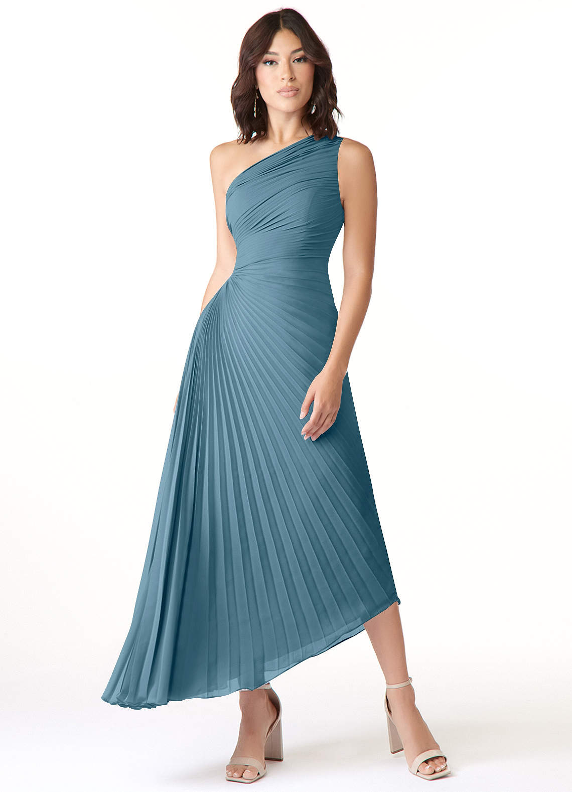 Azazie Kirra Bridesmaid Dresses Bermuda A-Line One Shoulder Chiffon Dress image1