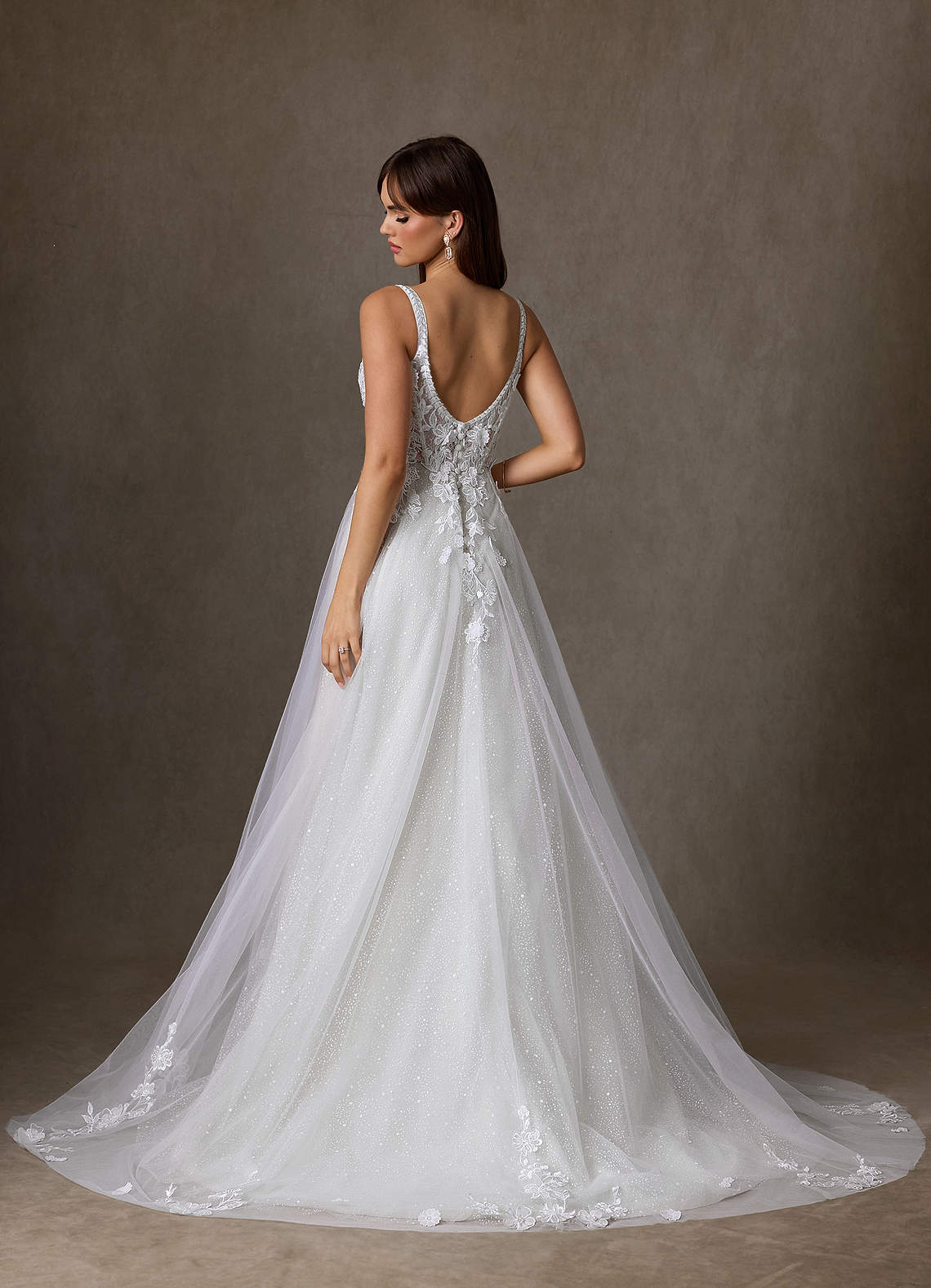 Azazie Jovana Wedding Dresses Diamond White A-Line Scoop Tulle Dress image5