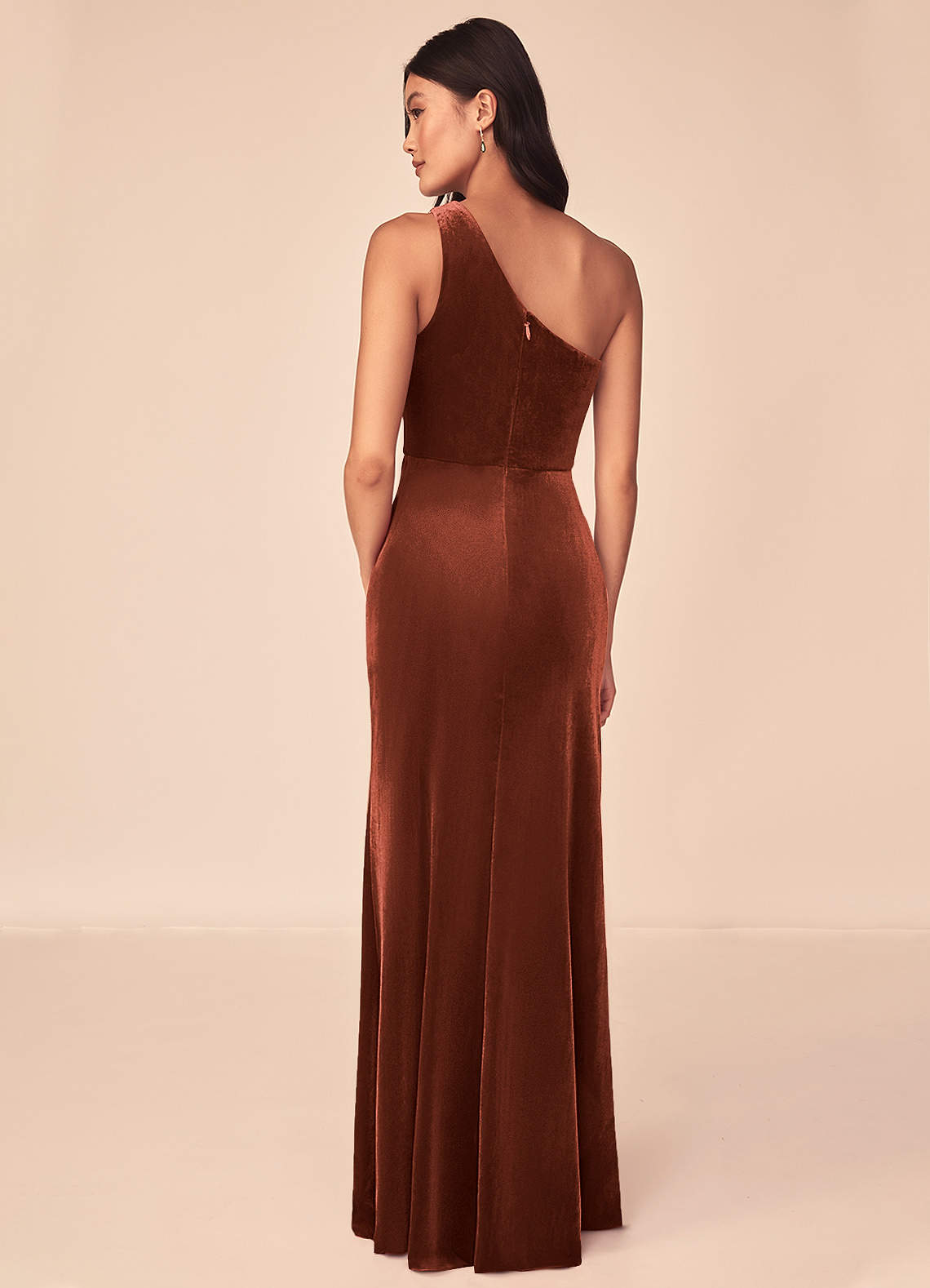 Azazie Argan Velvet Dress Terracotta Bridesmaid Dresses | Azazie
