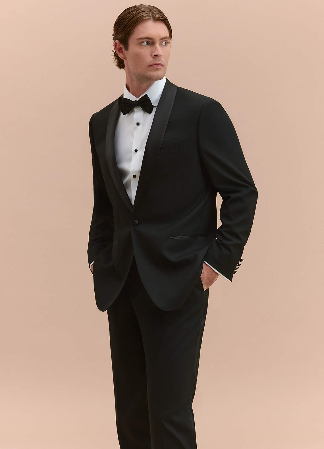 front Winston Black Shawl Lapel Tuxedos