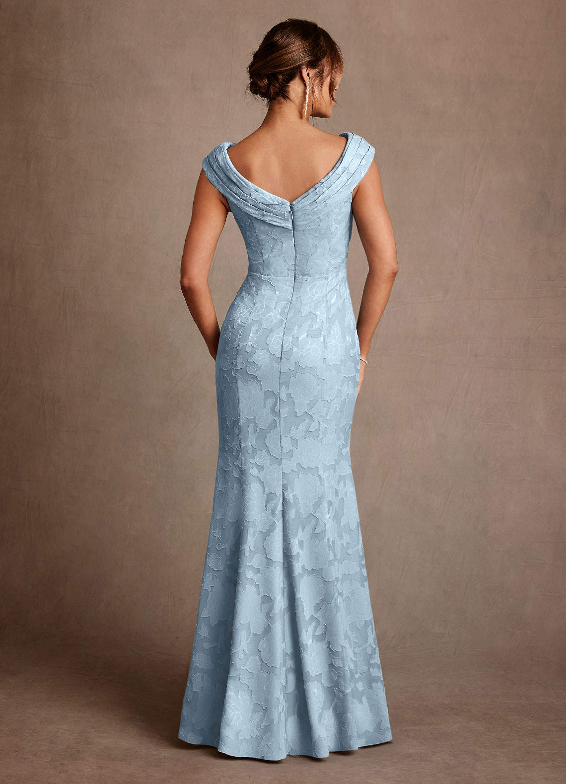 strapless open back dress Beaded-Bodice Long A-Line Prom Dress with Lace-Up Back Dusty Rose / 8