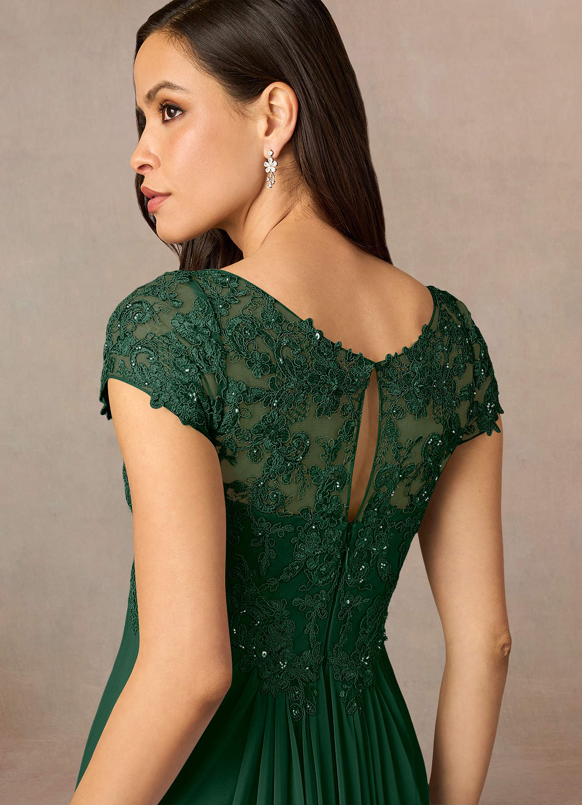 Macy's green evening gown best sale