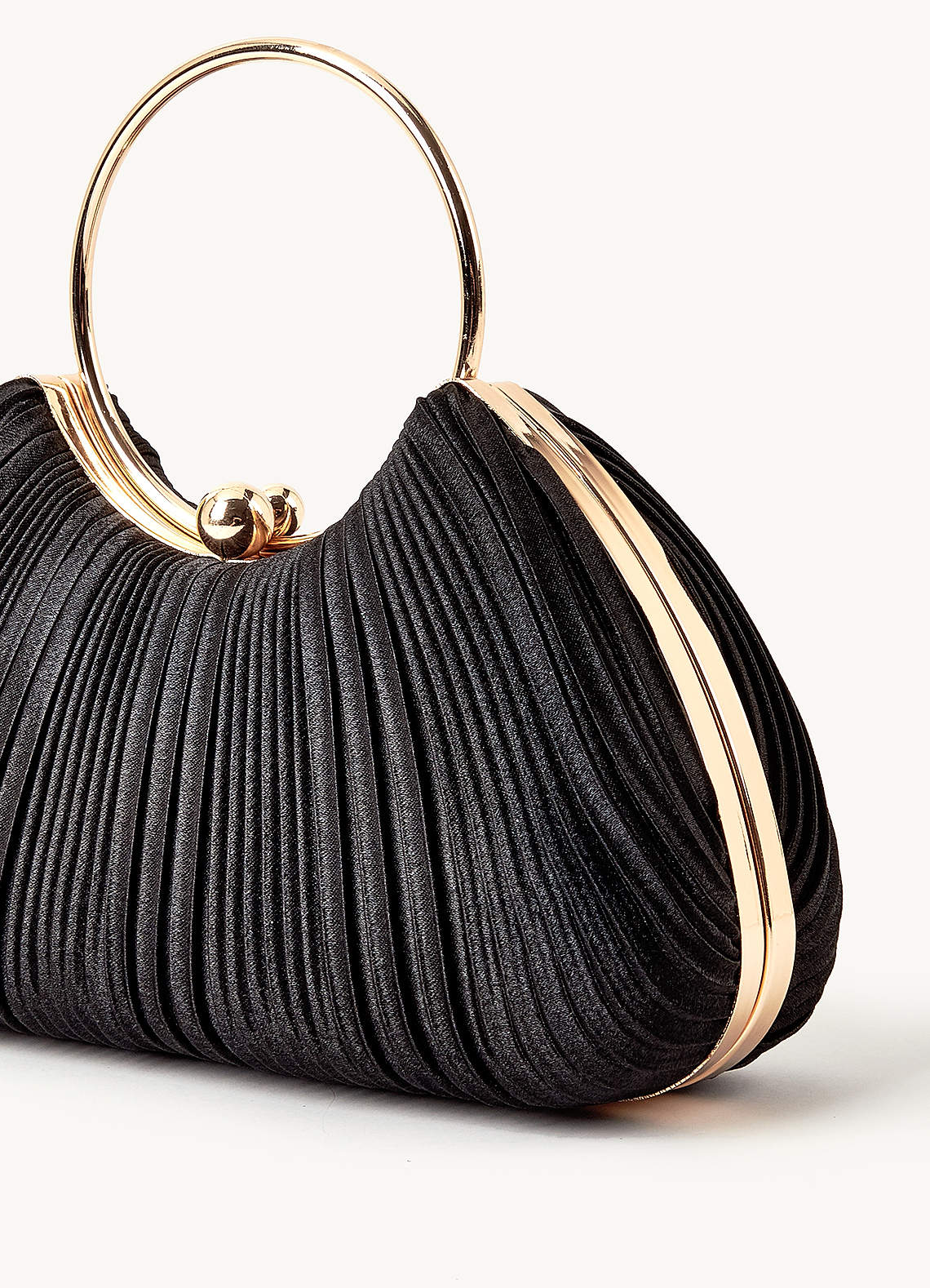 front Satin Pleated Handbag