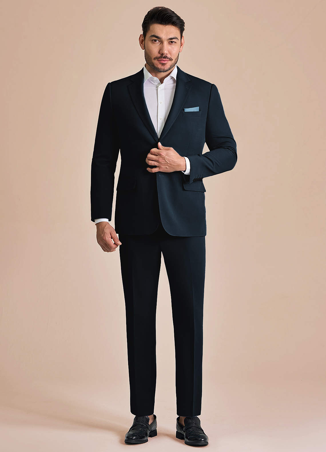 front James Marineblau Anzug