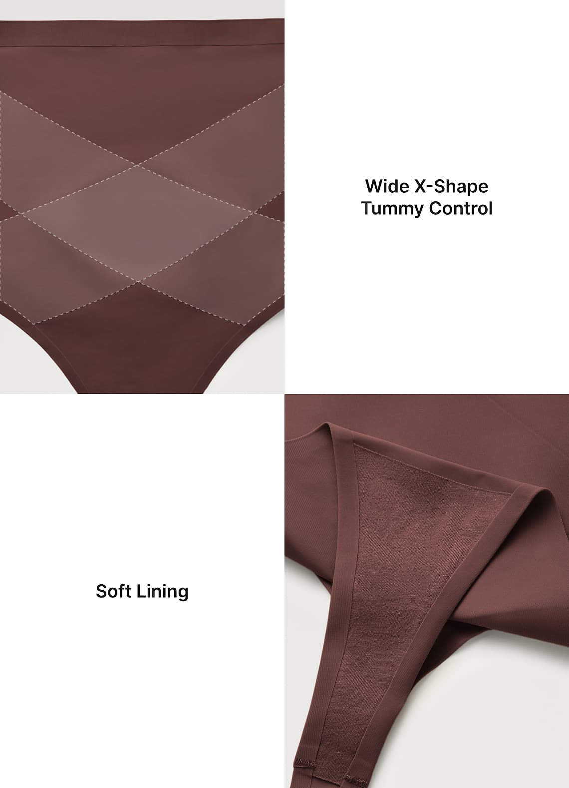 front X-Shaped Tummy Control High Waist Stretch Shaping Thong