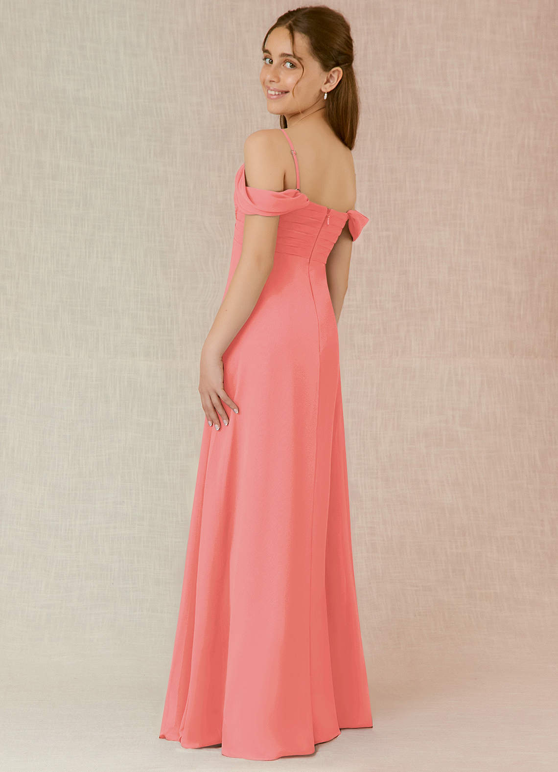 coral junior bridesmaid dresses Azazie Kaitlynn Dress in Lace