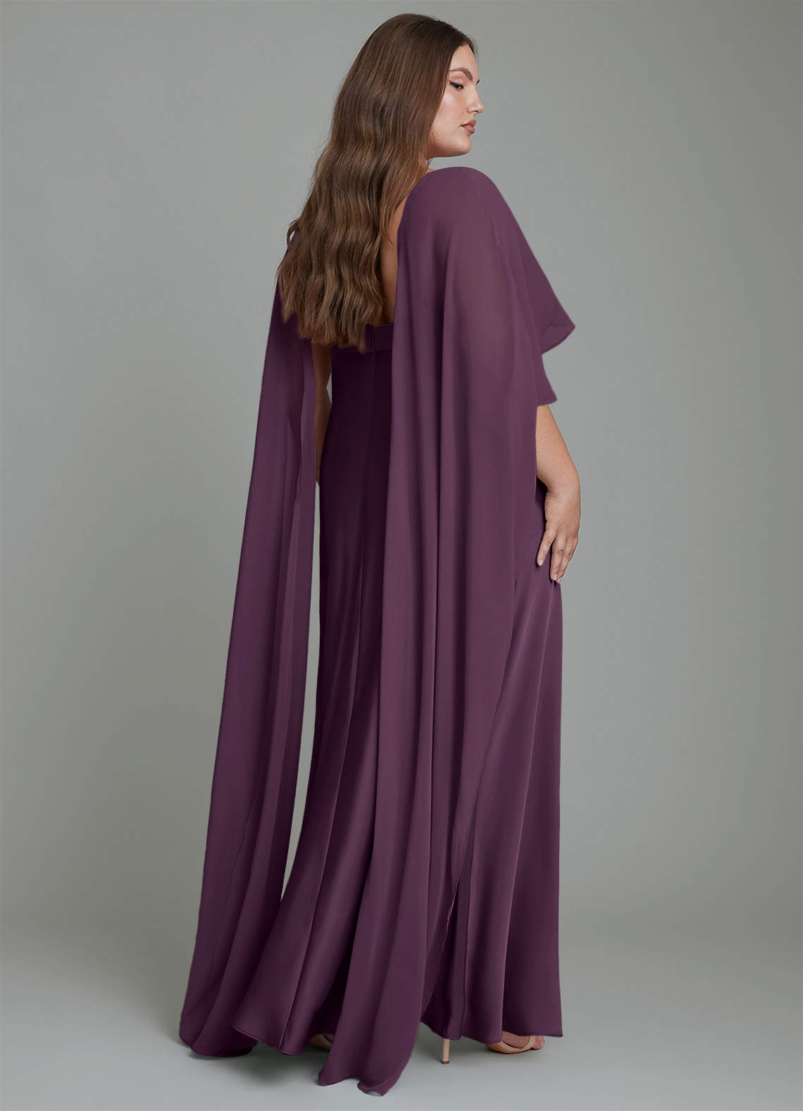 Azazie Stefania Bridesmaid Dresses Plum A-Line Stretch Satin Dress image7