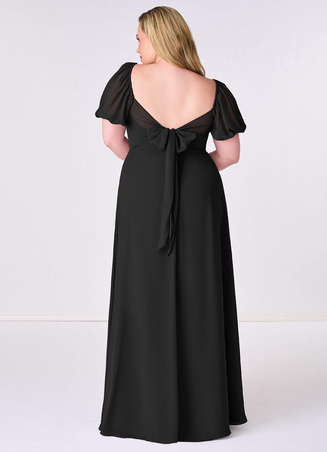 Barbie ♥ Azazie Bridesmaid Dresses Chiffon A-line Dress with Puff Sleeves image7