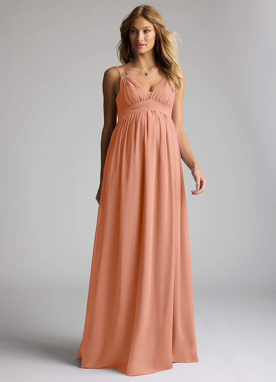 Azazie Emree Abiti da damigella d'onore premaman Abito A-Line Chiffon Floor-Length image1