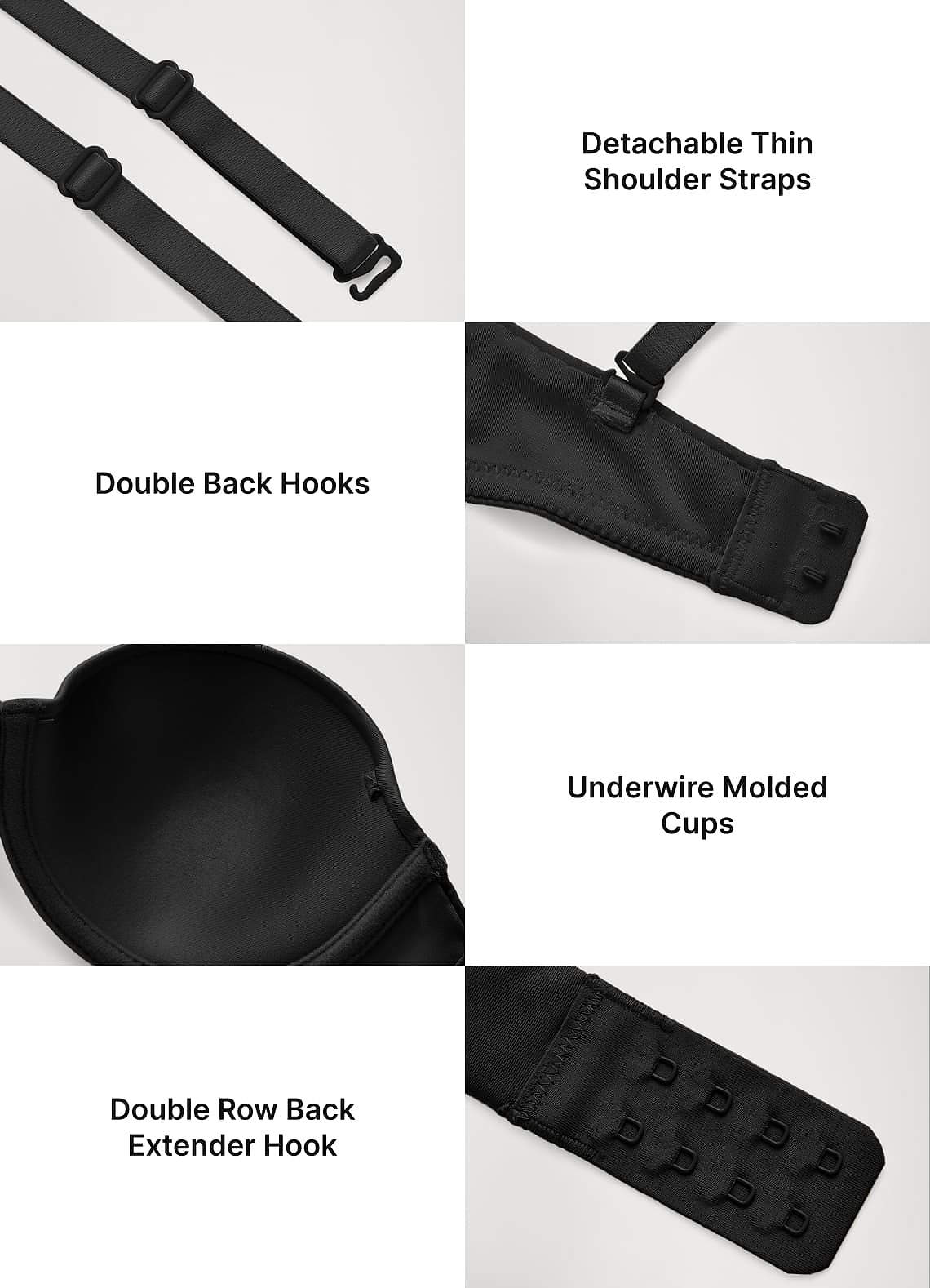 front Strapless Underwire Molded Cup Bra