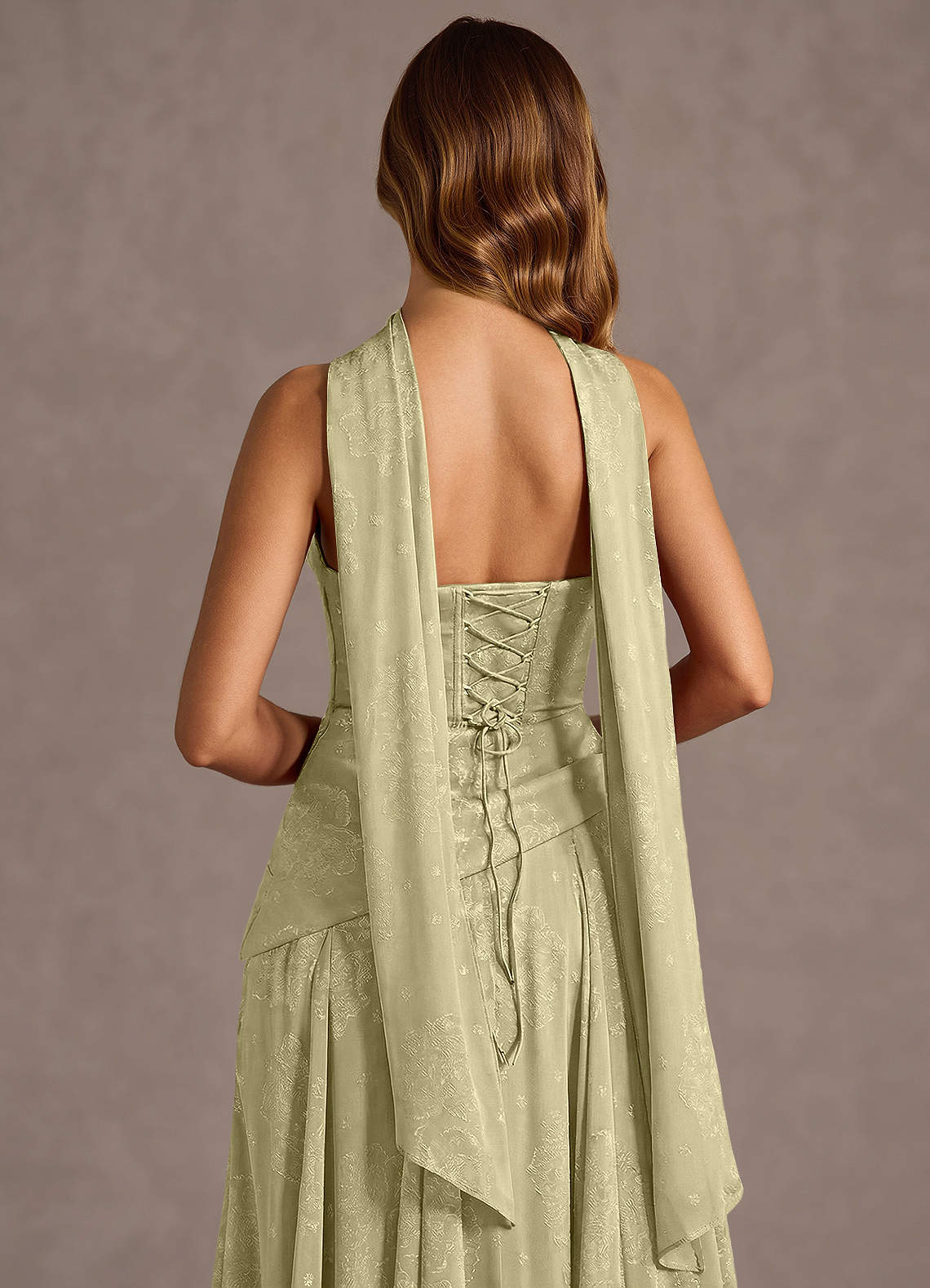 Azazie Floor-Length Maxi Dresses A-Line Wedding Guest Formal Dresses Strapless Celadon