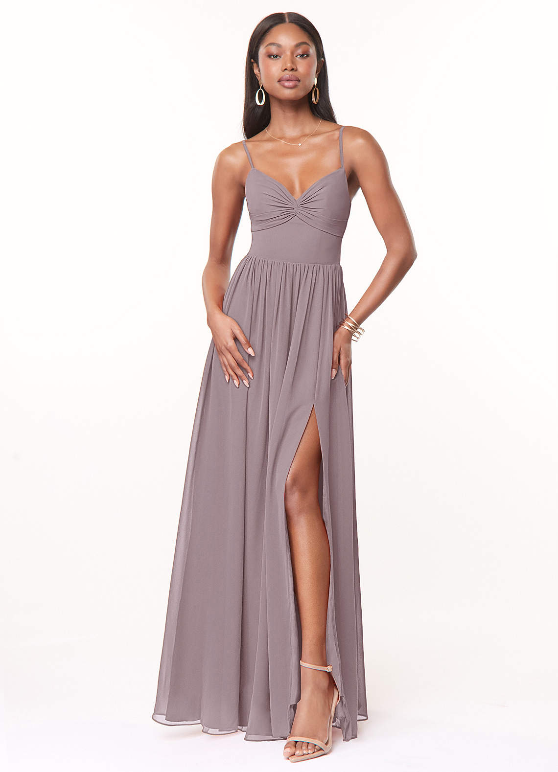 azazie dusk bridesmaid dress Zeya Long sleeve