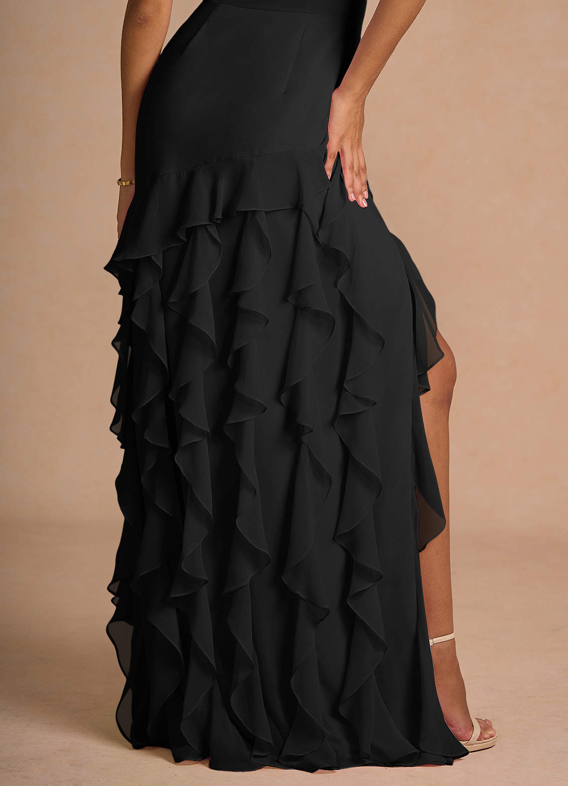 maxi dress ball gown Wine Red Satin A-Line Slip Maxi Dress