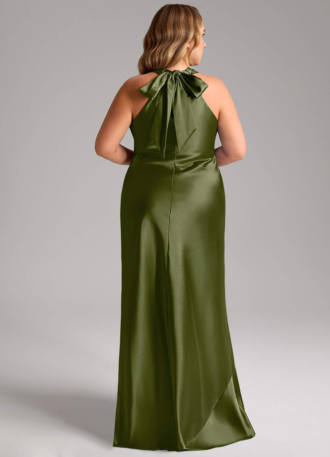 Azazie Doretta Klänningar att prova hemma Klä av Sjöjungfru i Metallisk satin Rosett Espresso image12