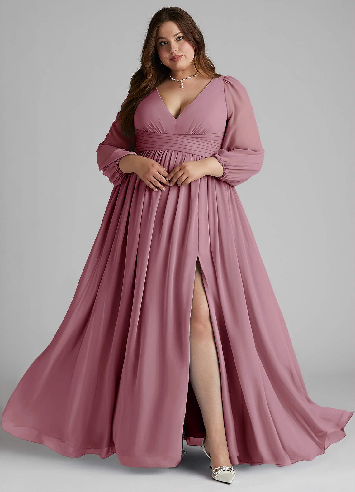 Mauve long sleeve bridesmaid dresses best sale