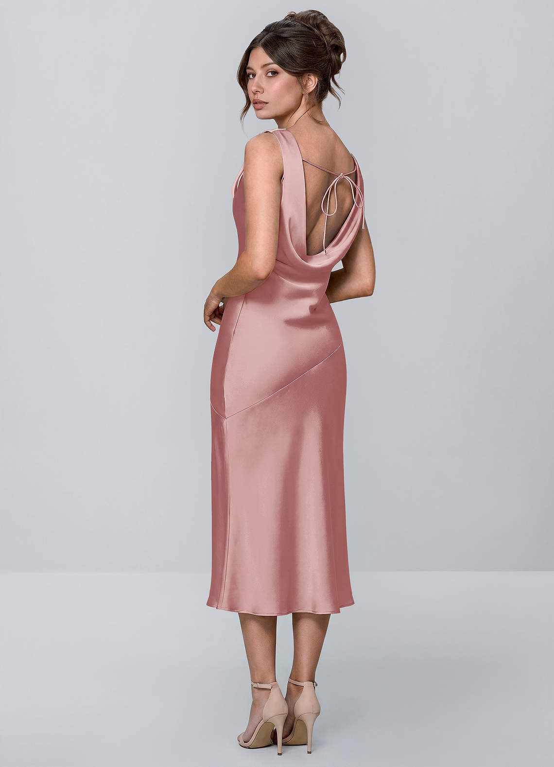 midi dress in denim Puff Sleeve Button Down Belted Blue / S Halter Neckline Pleated A-Line Color:Metallic Blue Tulle homecoming dress